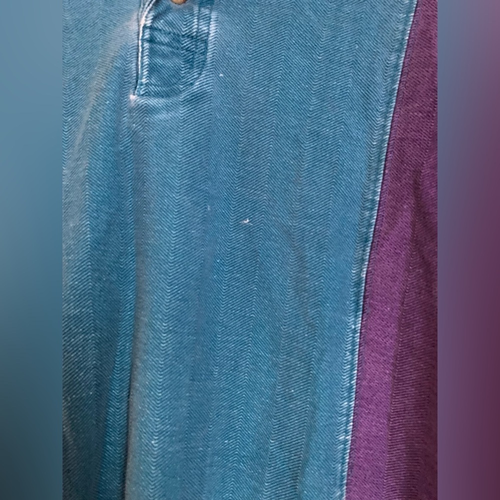 VTG 90s Eddie Bauer striped short Sleeve Polo Shirt Large colorblock - Picture 3 of 8